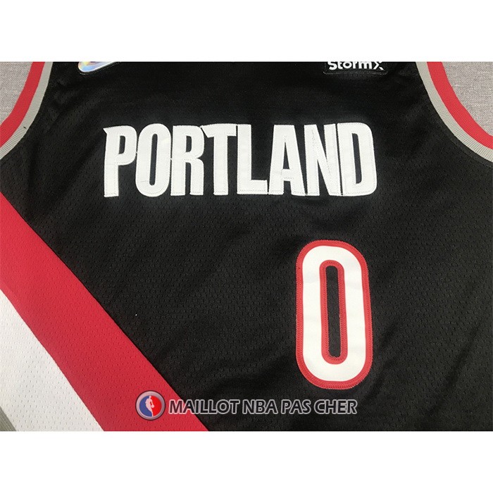 Maillot Portland Trail Blazers Damian Lillard NO 0 Icon 2021-22 Noir